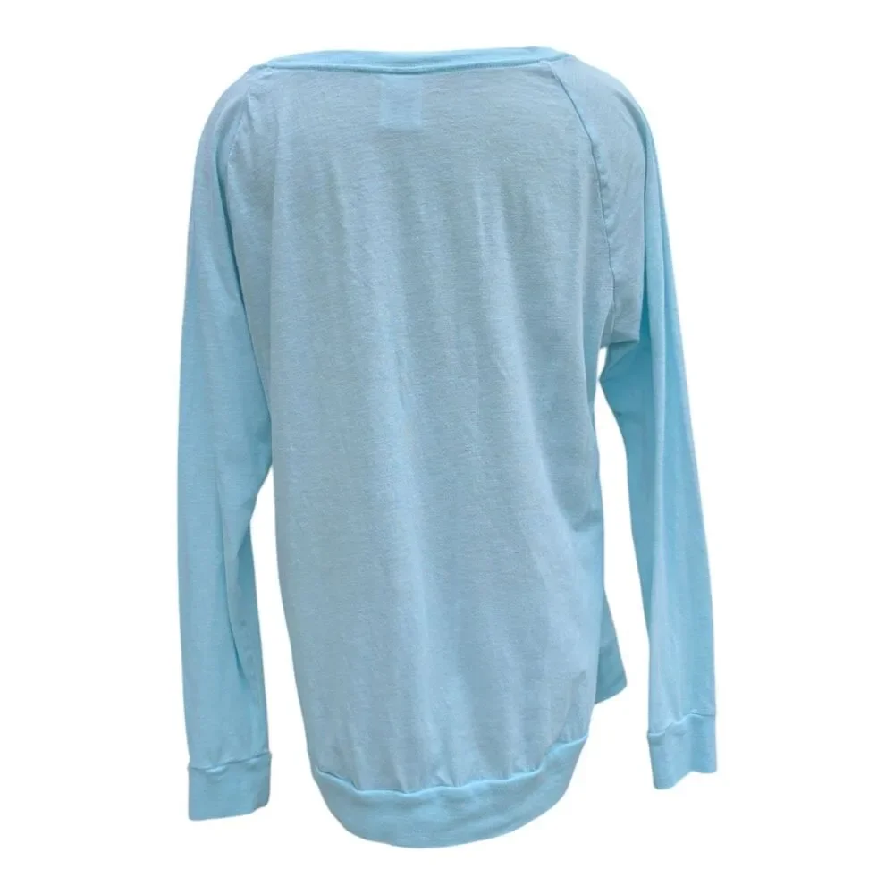 Victoria Secret PINK Long Sleeve Shirt Light Blue Size Medium Casual Basic - Picture 3 of 7